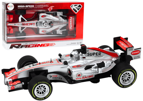 Racer Sportbil Med 1:9 Driv Silver Ljud