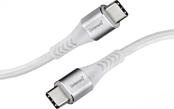 Intenso USB-kabel C315C Nylon 1,5m vit USB-C / USB-C 60W