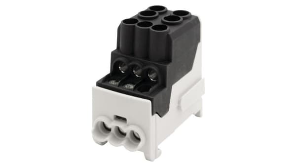 Fordelerblok DBR 100A (2x25/6x10) Al/Cu - sort