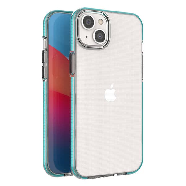 Spring Case Cover til iPhone 14 Plus Silikonecover med ramme lyseblå