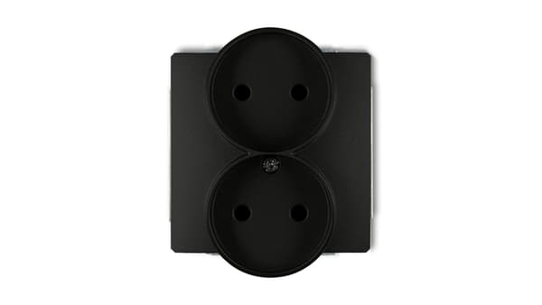 Halskæde Double Deco b/u mat sort (12DGPR-2)