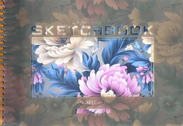 Skissbok A5/40K slät cirkel Blommor FRESH