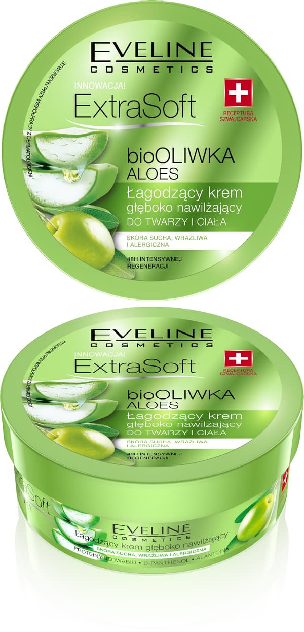 Eveline Extra Soft bio Oliven og Aloe Lagogenous fugtighedscreme til ansigt og krop 175ml