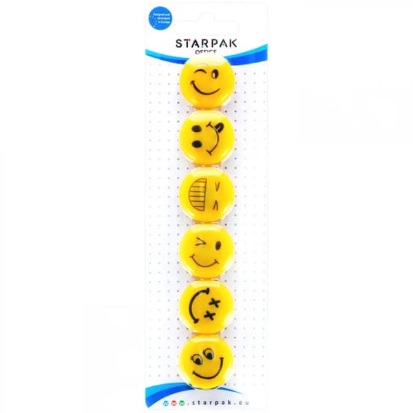 Magnet emoji sr. 30mm 6 stk.