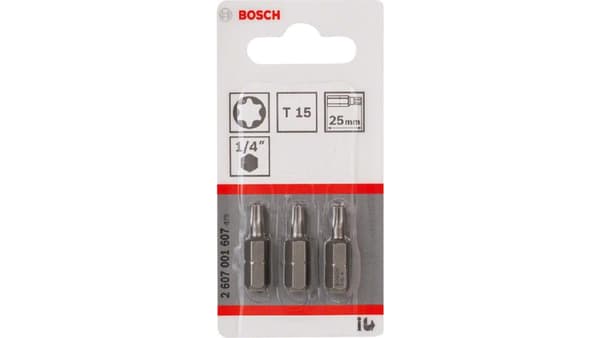 Bosch 3 stk. Skruetrækkerbits T15 XH 25mm