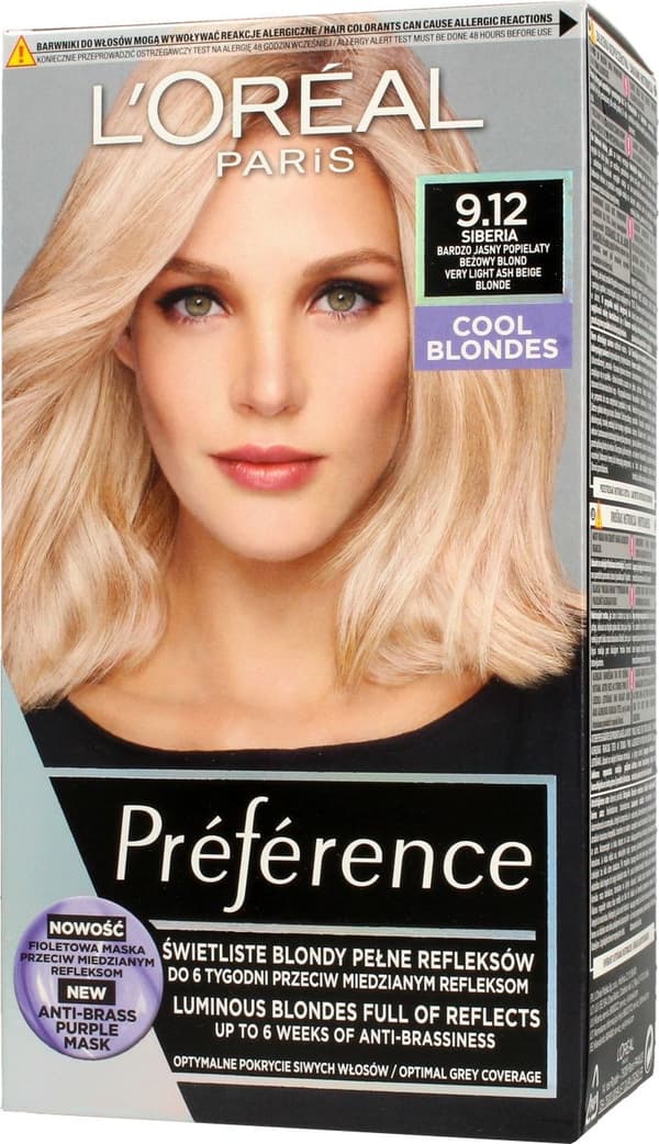 L'Oreal Professionnel Preference Hårfarve 9.12 Sibirien - Meget Lys Ask Marengs Blond 1stk.