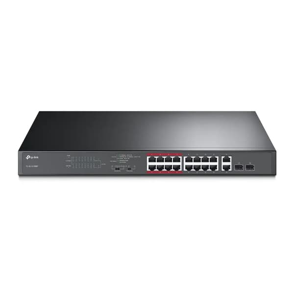 TP-Link TL-SL1218MP - switch - 16 porte - uadministreret - rackmonterbar