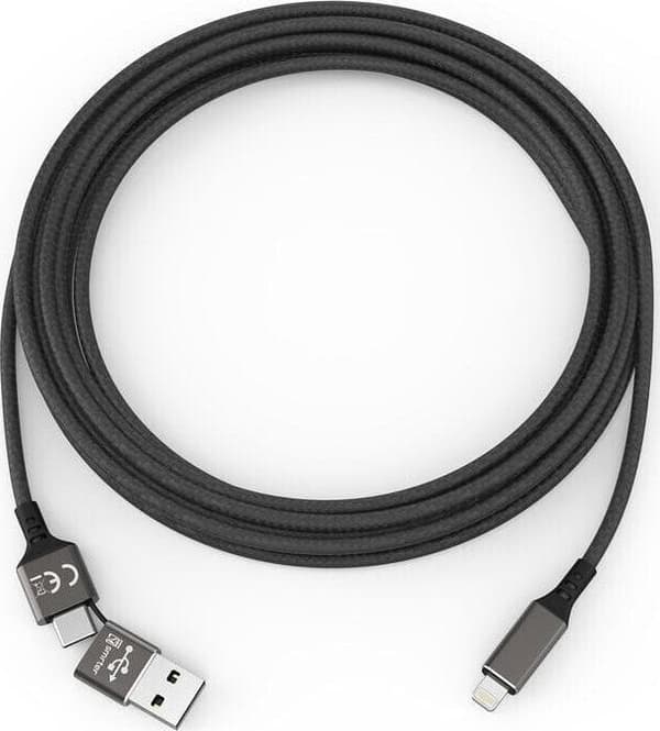USB Smrter Speedy USB-kaapeli latauskaapeli Lightning-liitäntään (1m), musta