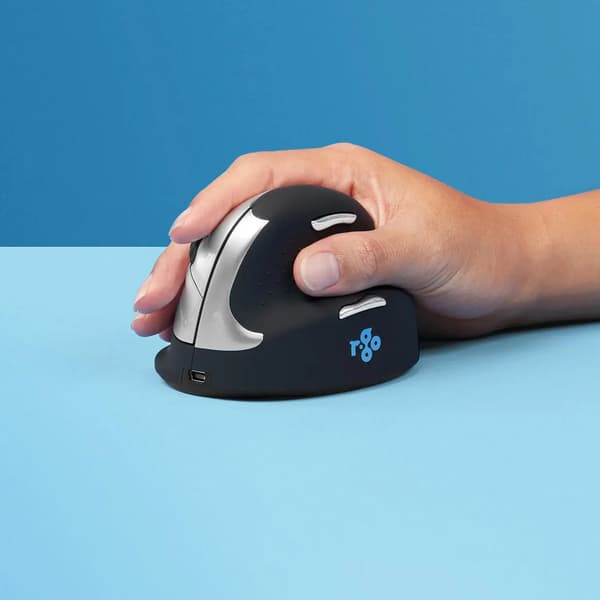 R-Go Tools HE Mouse Vertikal Mus Höger Trådlös 4 knappar, scrollhjul