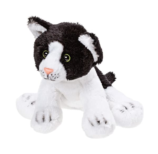 Kat sort og hvid 15 cm