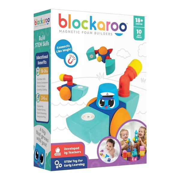 Blockaroo Liten Bogserbåt Set 10el. magnetiska kuddar