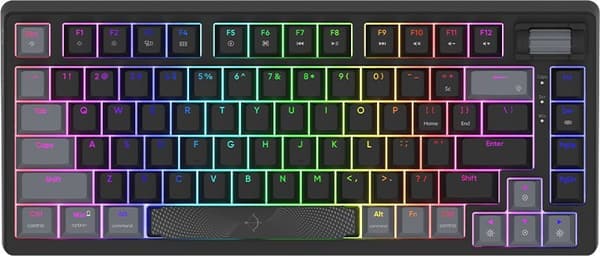 AQIRYS Mekanisk tastatur 75% /81 taster kablet ADARA MINI sort/grå
