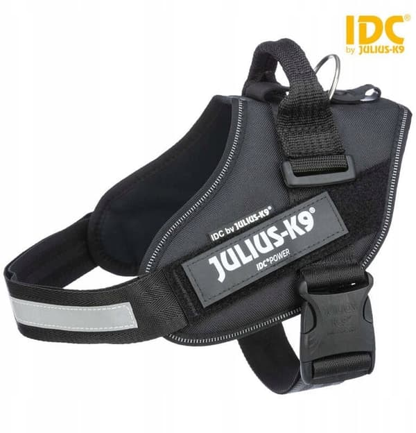 Trixie Julius-K9® IDC Sele, 3/XL: 82-115 cm/50 mm, sort