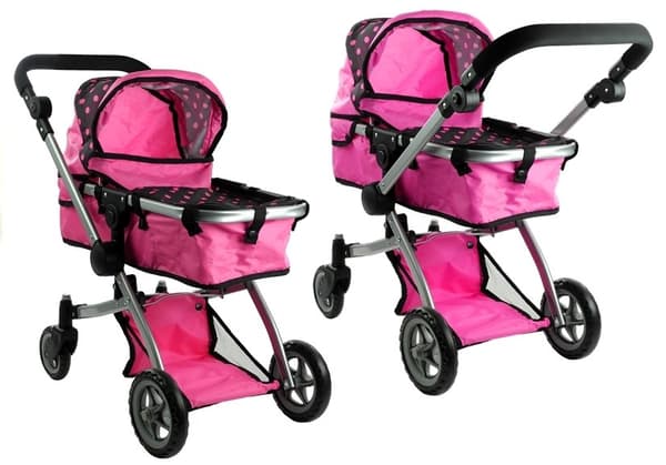 2-i-1 Dockvagn och Barnvagn Alice - Rosa