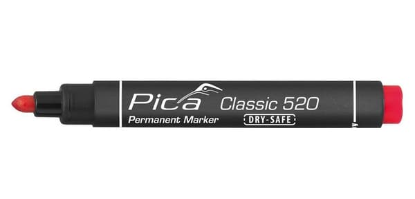 Pica Permanent Marker 1-4mm, Rund Spids, rød