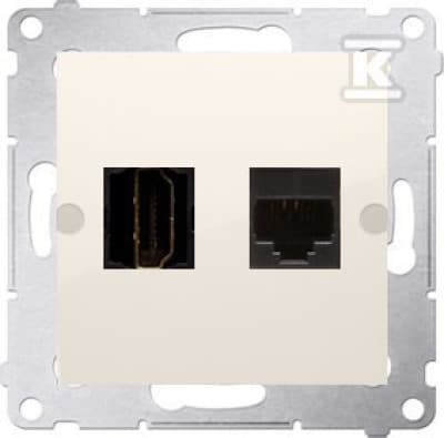 Simon 54 HDMI+computerstik RJ45 kat.6 creme DGHRJ45.01/41
