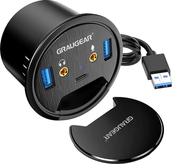 Graugear USB HUB GRAUGEAR USB 3.0 Bordhub med lyd- og mikrofonstik