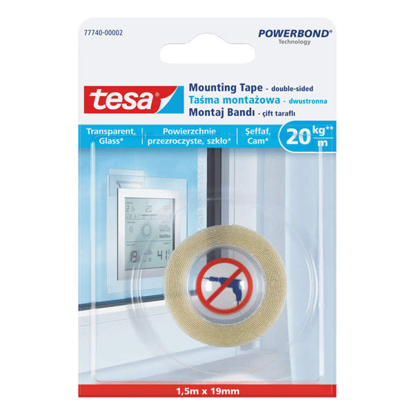 Tesa Monteringstejp Transparent 19mm x 1,5m (H7774002)