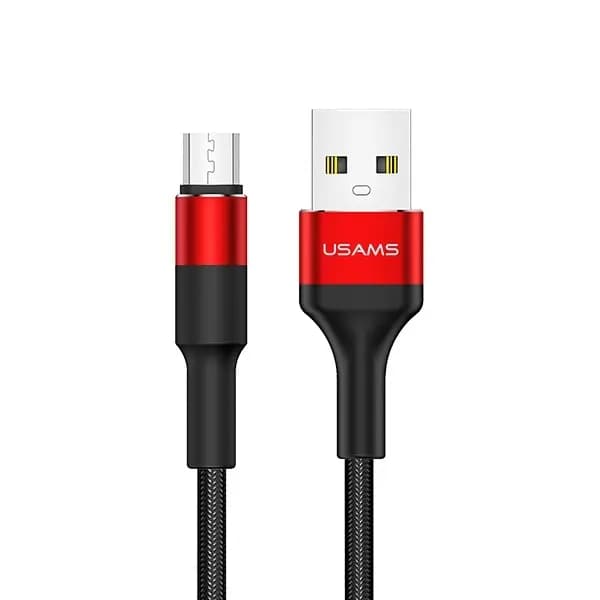 USAMS Flätad kabel U5 2A mikro-USB röd/röd 1,2m SJ224USB02 (US-SJ224)