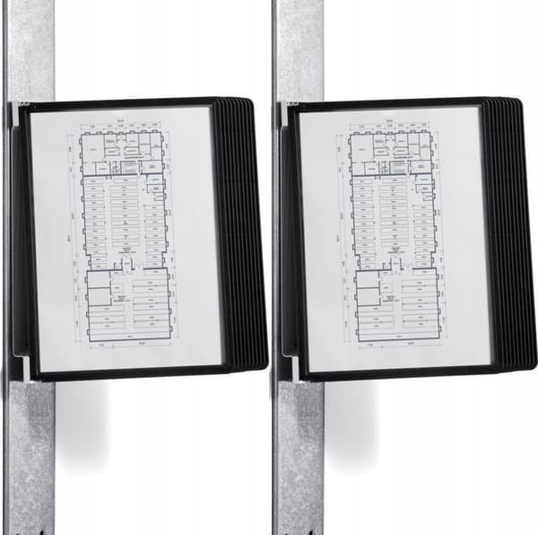 Kestävä seinäkiinnitteinen näyttöpaneeli VarioMagnetWall 10 näkymää musta