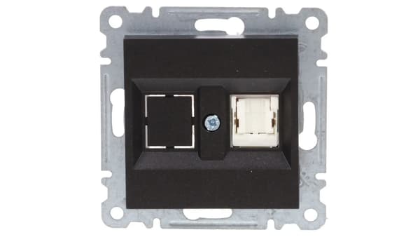 Hager Lumina Computerstik enkelt RJ45 kat.5e UTP sort WL2113