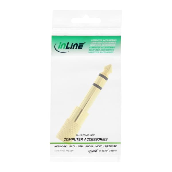 InLine ljudadapter, 6,3 mm teleplugg till 3,5 mm teleplugg (stereo) - guld