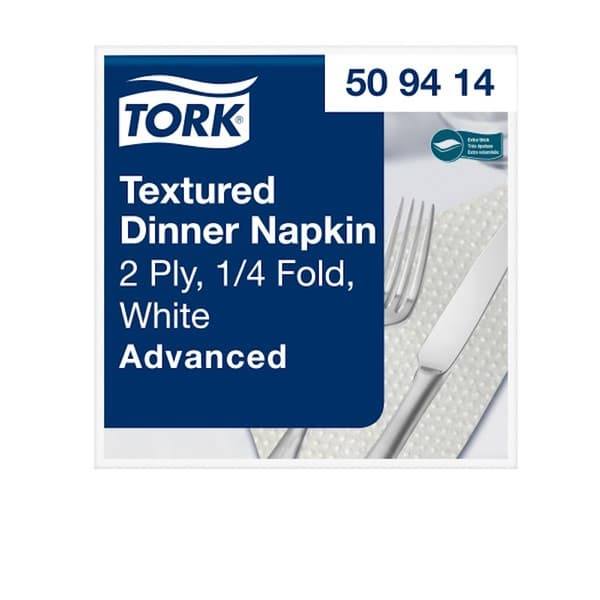 Tork Tork 509414 - Middagsservetter, avancerade, 2 lager - Vit
