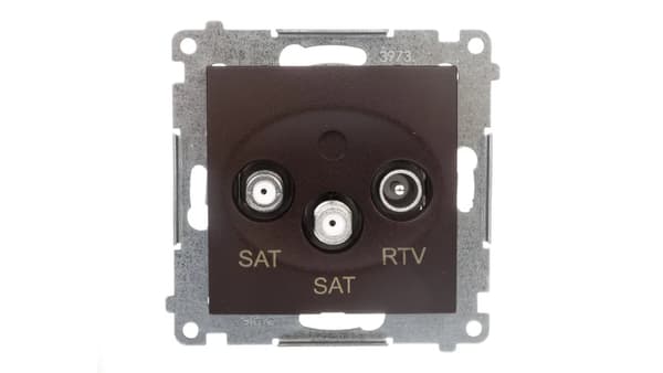 Kontakt-Simon Antennestikdåse SIMON54 SAT/SAT/RTV end braz - DASK2.01/46