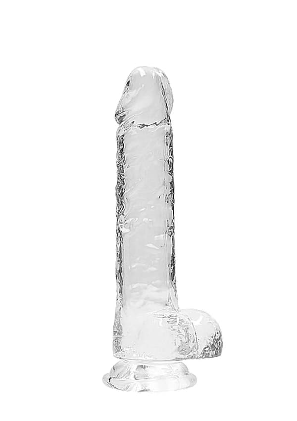 Gennemsigtige gummidildoer med lige skaft 21cm
