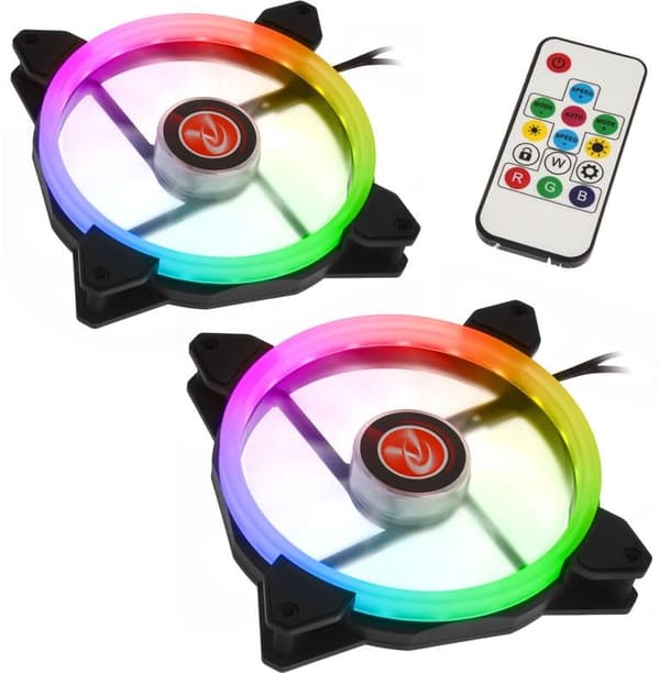 Raijintek Iris 14 Rainbow RGB 2-pack fläkt (0R400049)