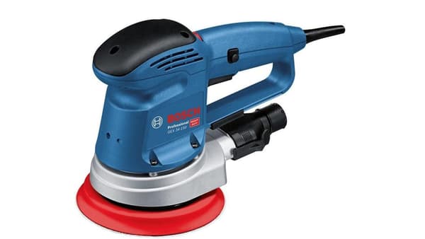 Bosch GEX 34-150 -satelliittihiontakone pahvilaatikossa