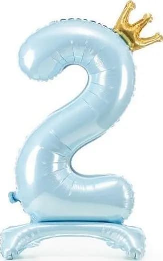 PartyDeco Stående folieballon 2 84cm blå