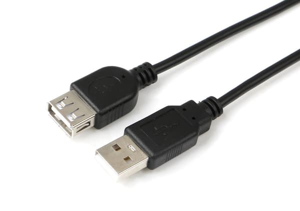 MicroConnect USB2.0 Forlænger A-A 1m M-F Sort, Hi-Speed kabel