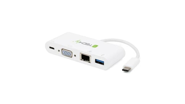 Adapter TECHLY IADAP USB31-DOCK2 USB-C till VGA/RJ45/USB-A/USB-C PD