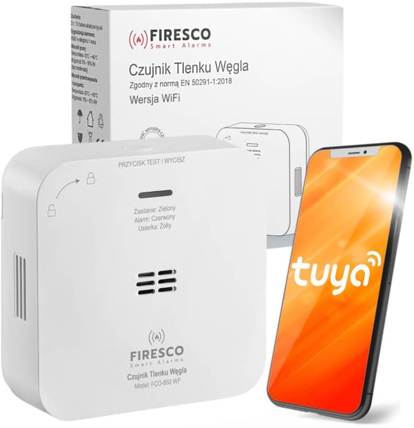 Firesco FCO-850 WF Chad-sensor med WiFi Tuya-app
