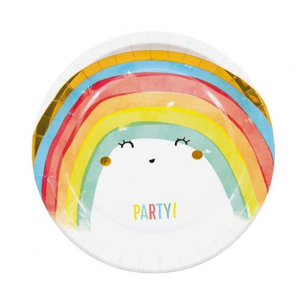 Engångstallrik Rainbow Party 23cm 8st Godan