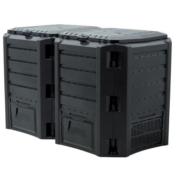 Modul kompostbeholder 2 kammer 800L 719x1350x826mm sort Modul Compogreen Prosperplast