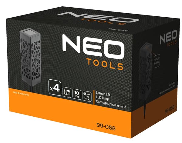 Neo Solar-lamppu (SMD Chunk aurinkopuutarhalamppu, 4 kpl)