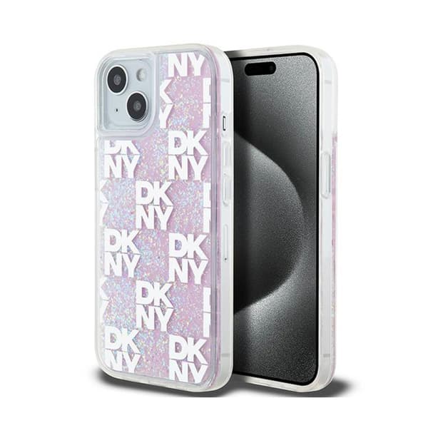 DKNY etui til IPHONE 15 DKHCP15SLCPEPP (DKNY HC Liquid Glitters W/Checkered Pattern) pink