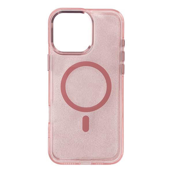 Glitter Cover MagSafe til iPhone 16 Pro Max – Rosa med glimmer