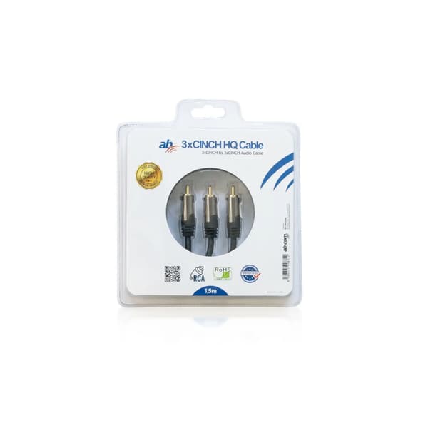 ABCom Kabel AB HQ 3xCinch Kabel 1,5m