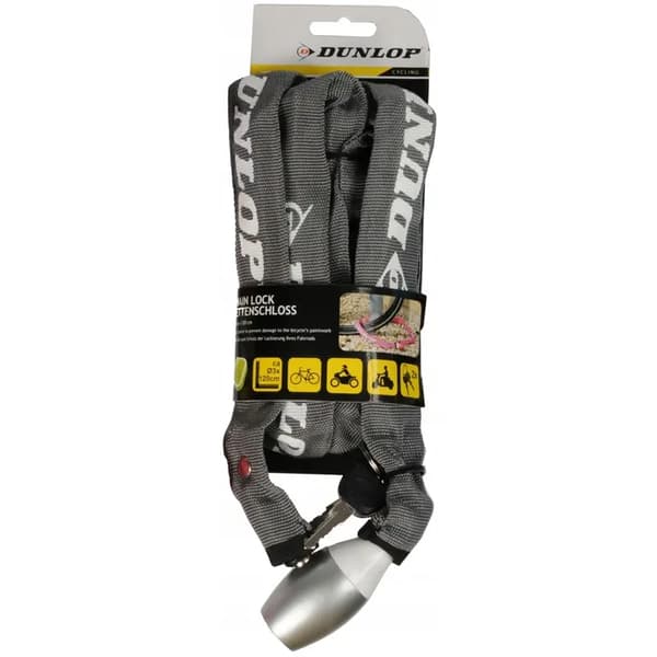 Dunlop - Pyörän lukitusketju 120cm (harmaa)