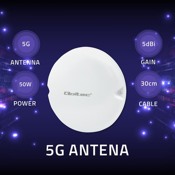 Qoltec 5G LTE Takantenn | 5dBi | 50W | Interiör