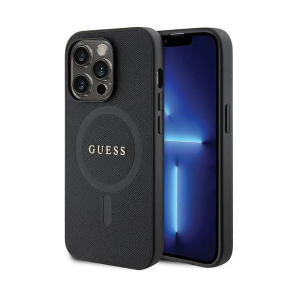 Guess GUHMP14LPSAHMCK iPhone 14 Pro 6.1\" sort/sort hardcase Saffiano MagSafe