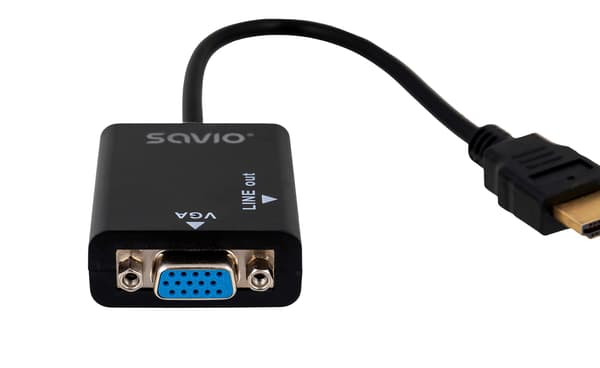 AV-adapter Savio HDMI - D-Sub (VGA) svart (CL-23)