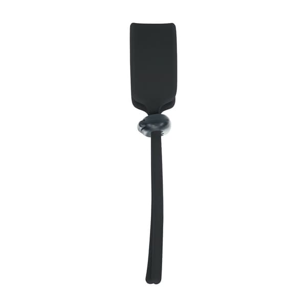 Bred justerbar silikone lasso cockring - 5mm - Sort