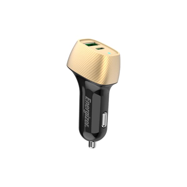 Energizer Ultimate - Biloplader USB-C & USB-A 38W PD + QC3.0 (Guld/Sort)