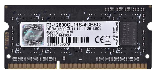 G.Skill RAM SQ-sarja - 4 Gt - DDR3 1600 SO-DIMM CL11