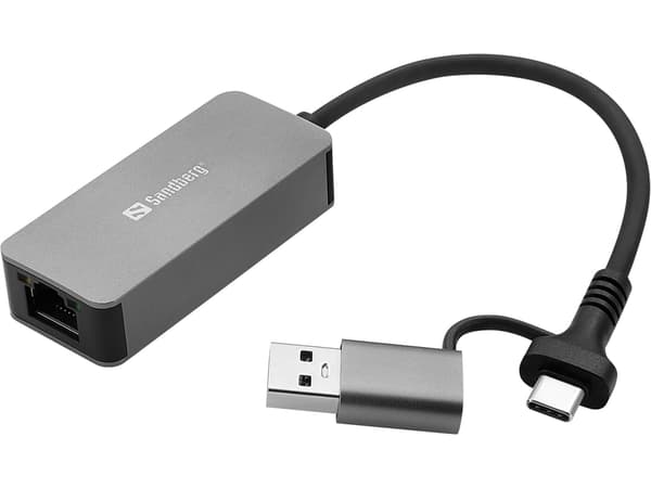 Sandberg USB-C/A 2.5 GbE RJ45 -sovitin