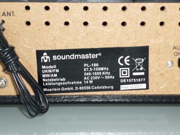 Soundmaster PL 186 Alumiini, Läpinäkyvä